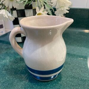 Robinson Ransbottom Pottery Co. Roseville Ohio. Blue Stripes